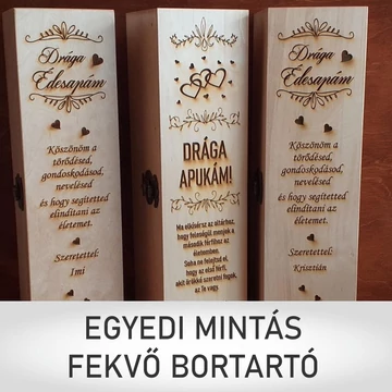 Egyedi fekvő bortartó