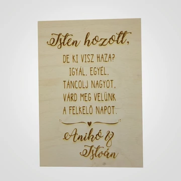 "Isten hozott..." feliratos esküvői tábla