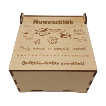 Nagymama házirendje nyitható fedelű ajándékdobozka