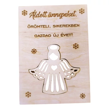  Áldott ünnepeket üdvözlőlap - kivágott angyal