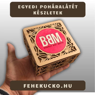 Egyedi fa poháralátét készlet