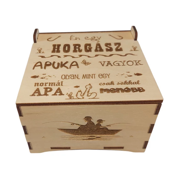 Horgász apuka nyitható fedelű ajándékdobozka