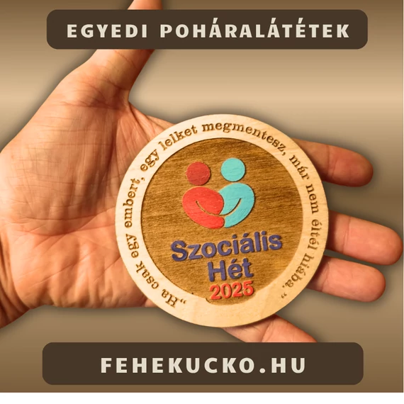 Poháralátét egyedi gravírozott mintával